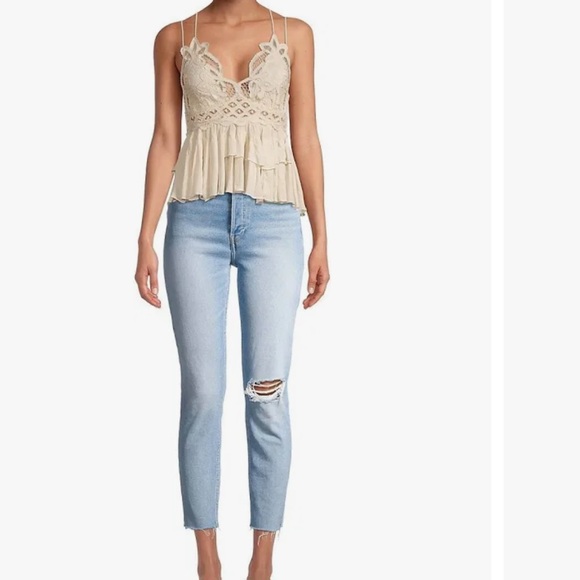Free People Coachella Flowy Top Cami Summer NWT Y2K Elegant White Lace Women Top - Picture 6 of 6